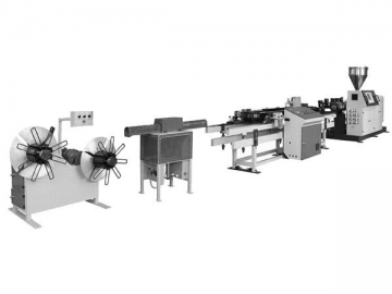 High speed single wall corrugated pipe extrusion line