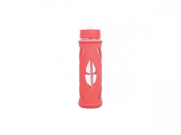 Glass Water Bottle with Straw